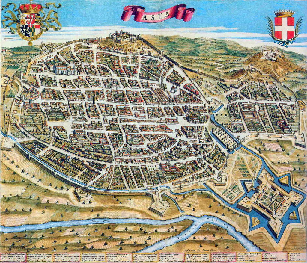 Старинная карта Асти