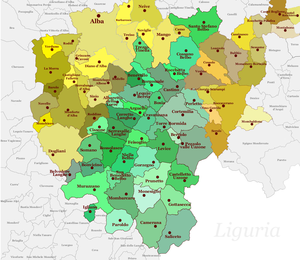 Административная карта Ланге