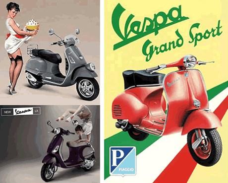 Реклама Vespa в разные годы